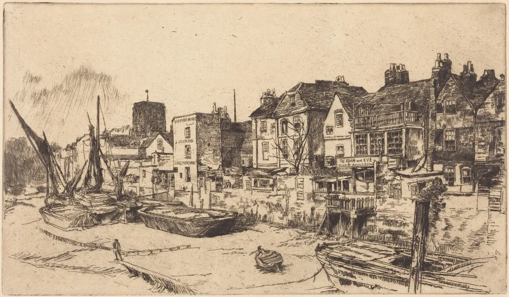 The 'Adam and Eve', Old Chelsea, by James McNeill Whistler, ink, 1878