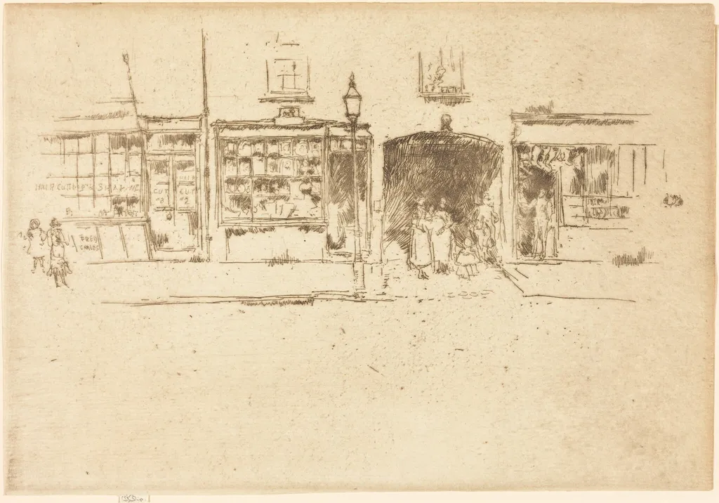 The Barber's, by James McNeill Whistler, ink, 1887
