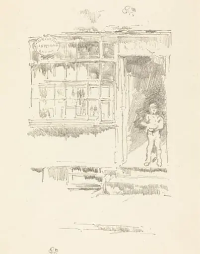 The Barber's Shop in the Mews, by James McNeill Whistler