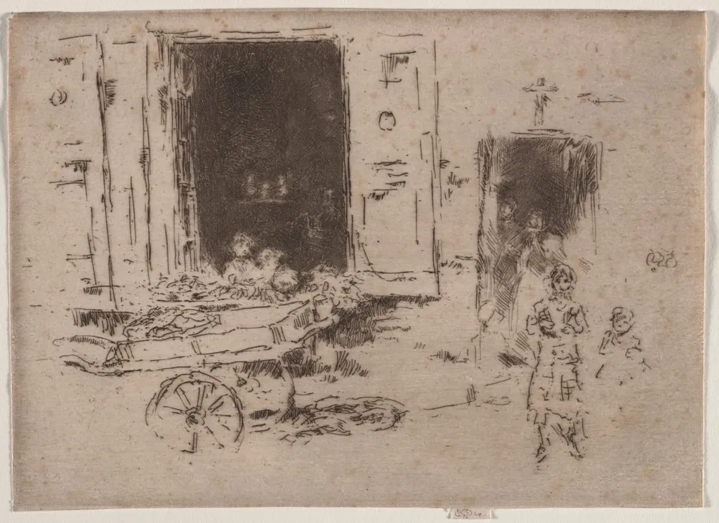 The Barrow - Quartier des Marolles, Brussels, by James McNeill Whistler, 1887