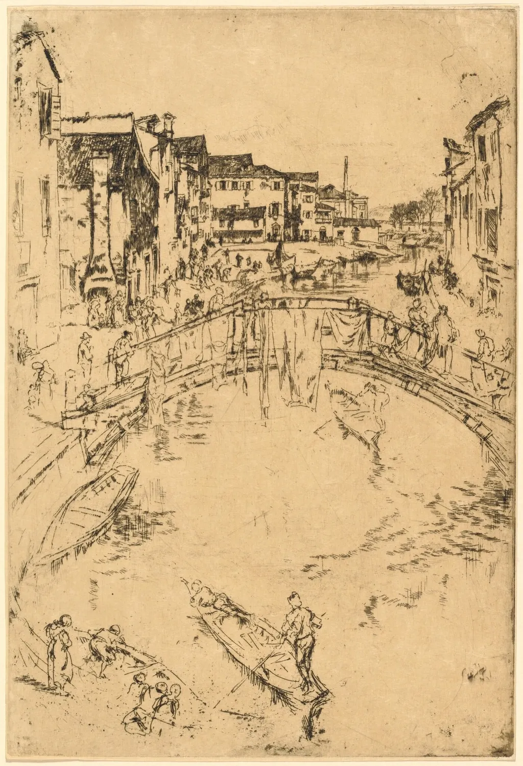 The Bridge, by James McNeill Whistler, ink, 1880