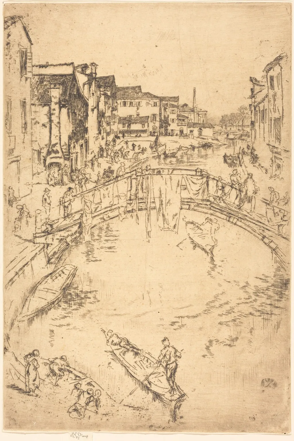 The Bridge, Santa Marta, by James McNeill Whistler, ink, 1880