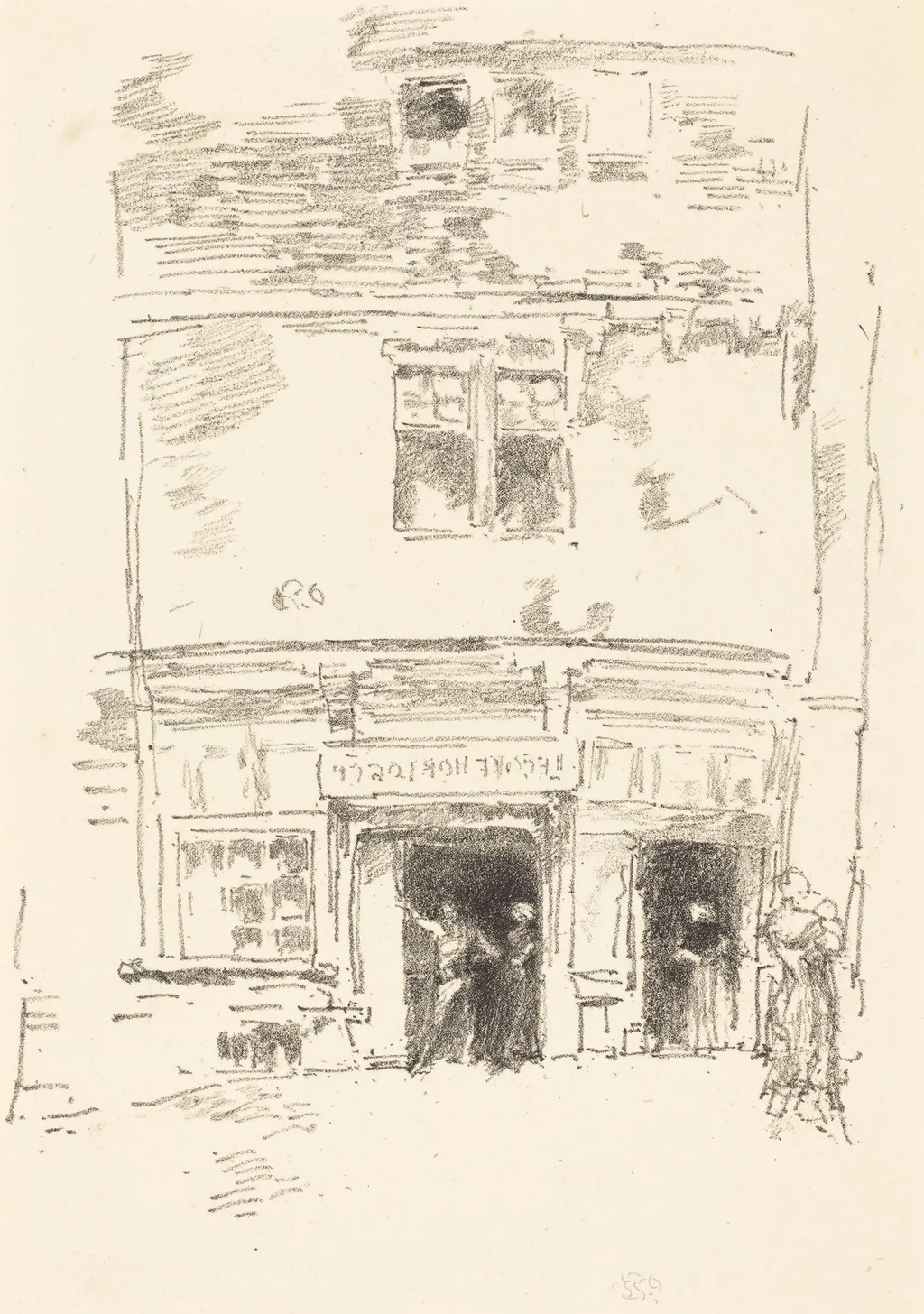 The Clock-Makers, Paimpol, by James McNeill Whistler, ink, 1893