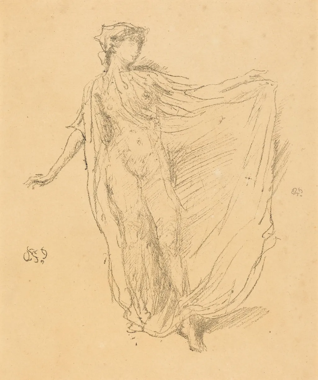 The Dancing Girl, by James McNeill Whistler, ink, 1889