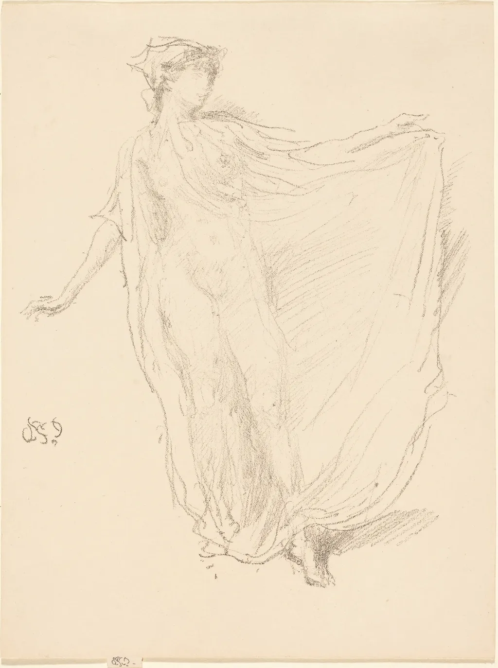 The Dancing Girl, by James McNeill Whistler, ink, 1889