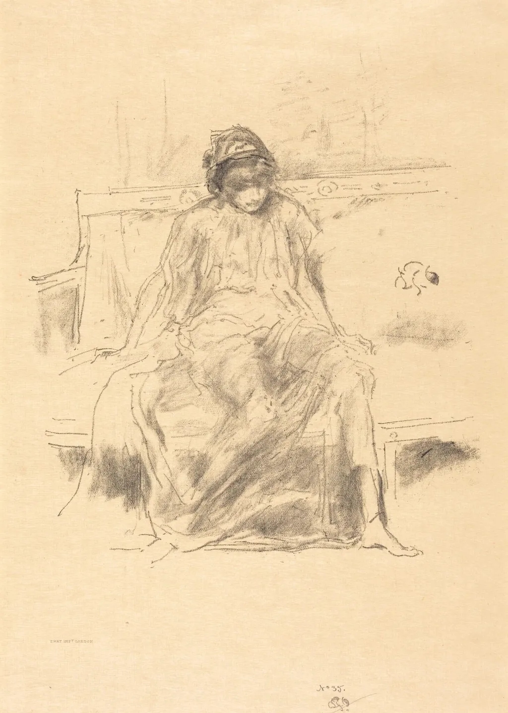 The Draped Figure, Seated, by James McNeill Whistler, ink, 1893