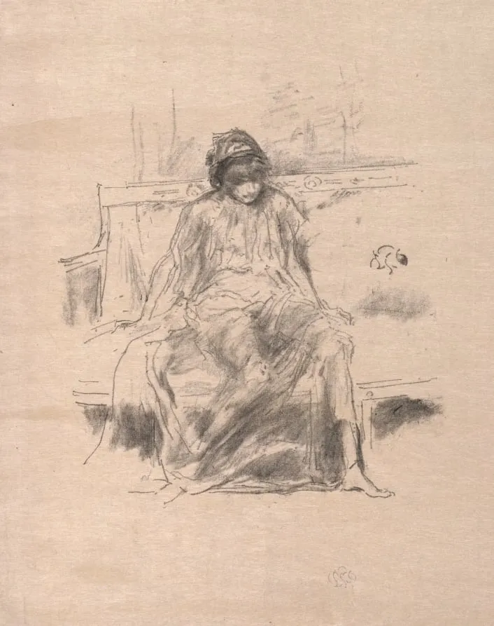 The Draped Figure Seated, by James McNeill Whistler, 1893