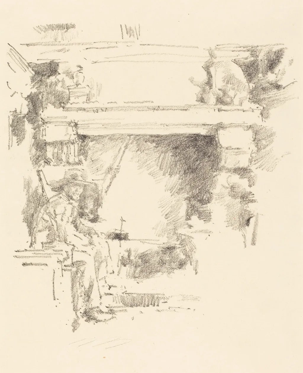 The Fireplace, by James McNeill Whistler, ink, 1893