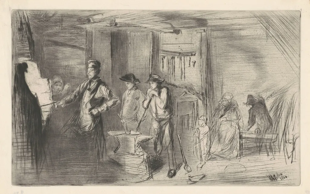The Forge, by James McNeill Whistler, ink, 1861