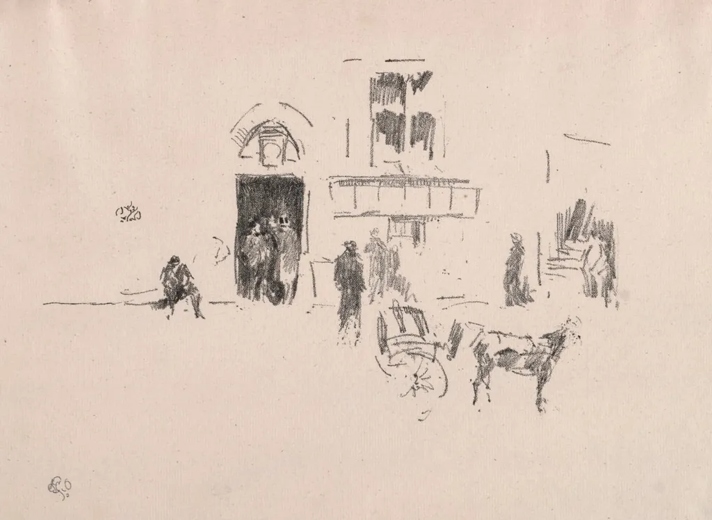 The Gaiety Stage Door, by James McNeill Whistler, 1879