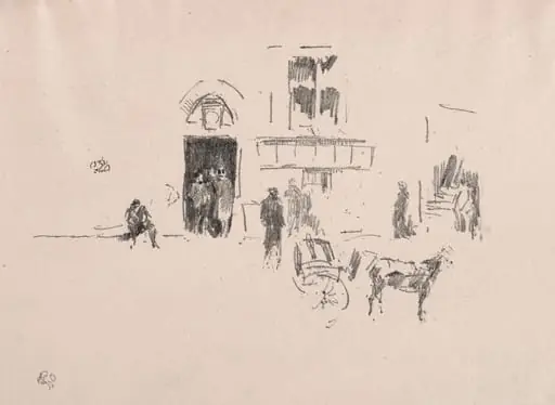 The Gaiety Stage Door, by James McNeill Whistler