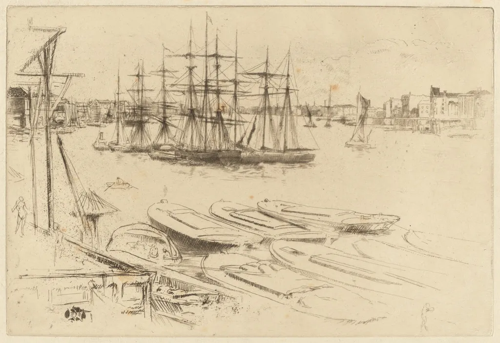 The Large Pool, by James McNeill Whistler, ink, 1879