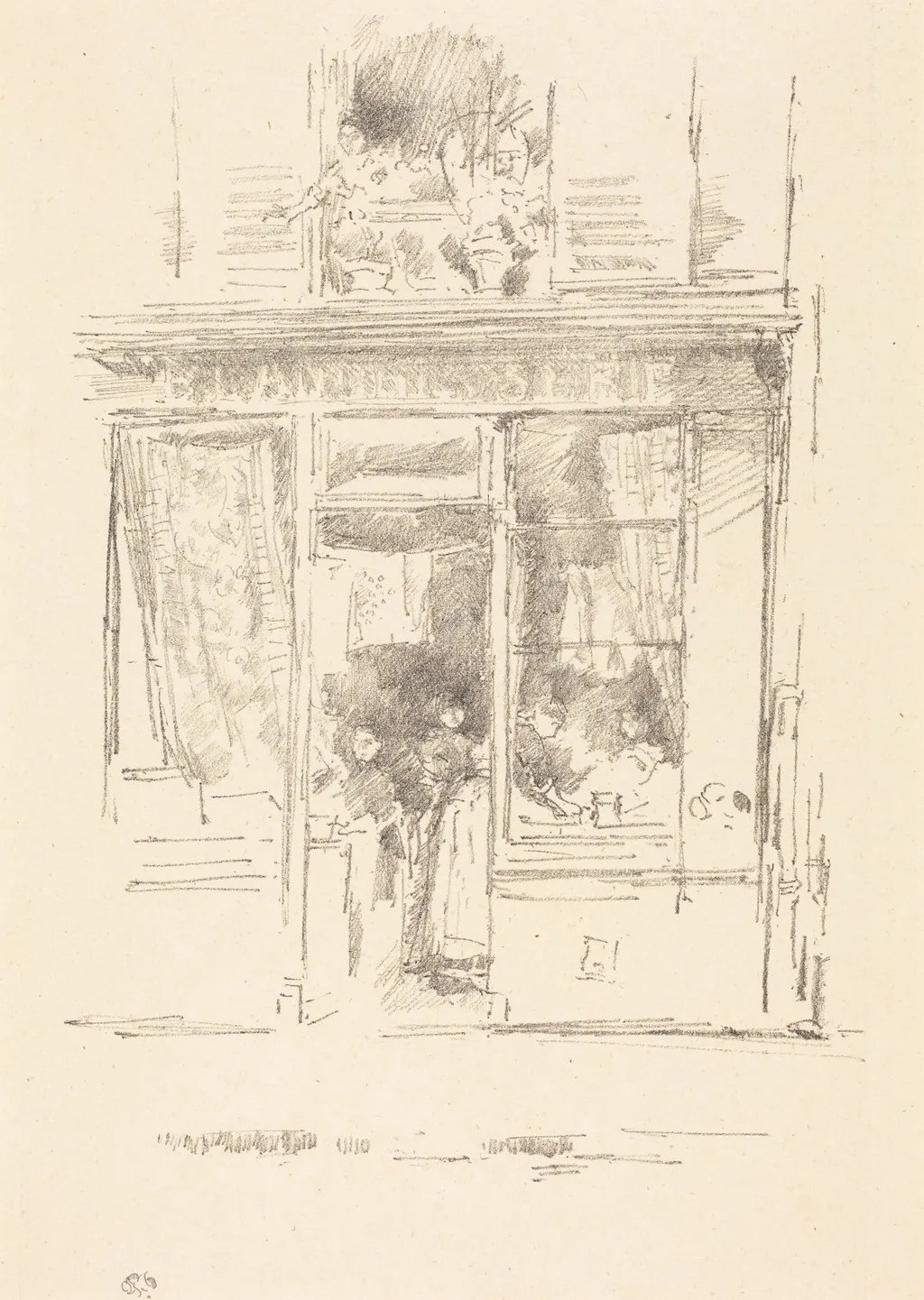 The Laundress: "La Blanchisseuse de la Place Dauphine", by James McNeill Whistler, ink, 1894