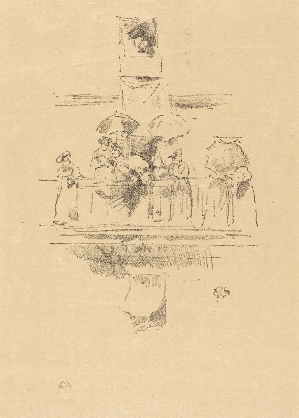 The Little Balcony, by James McNeill Whistler, ink, 1894