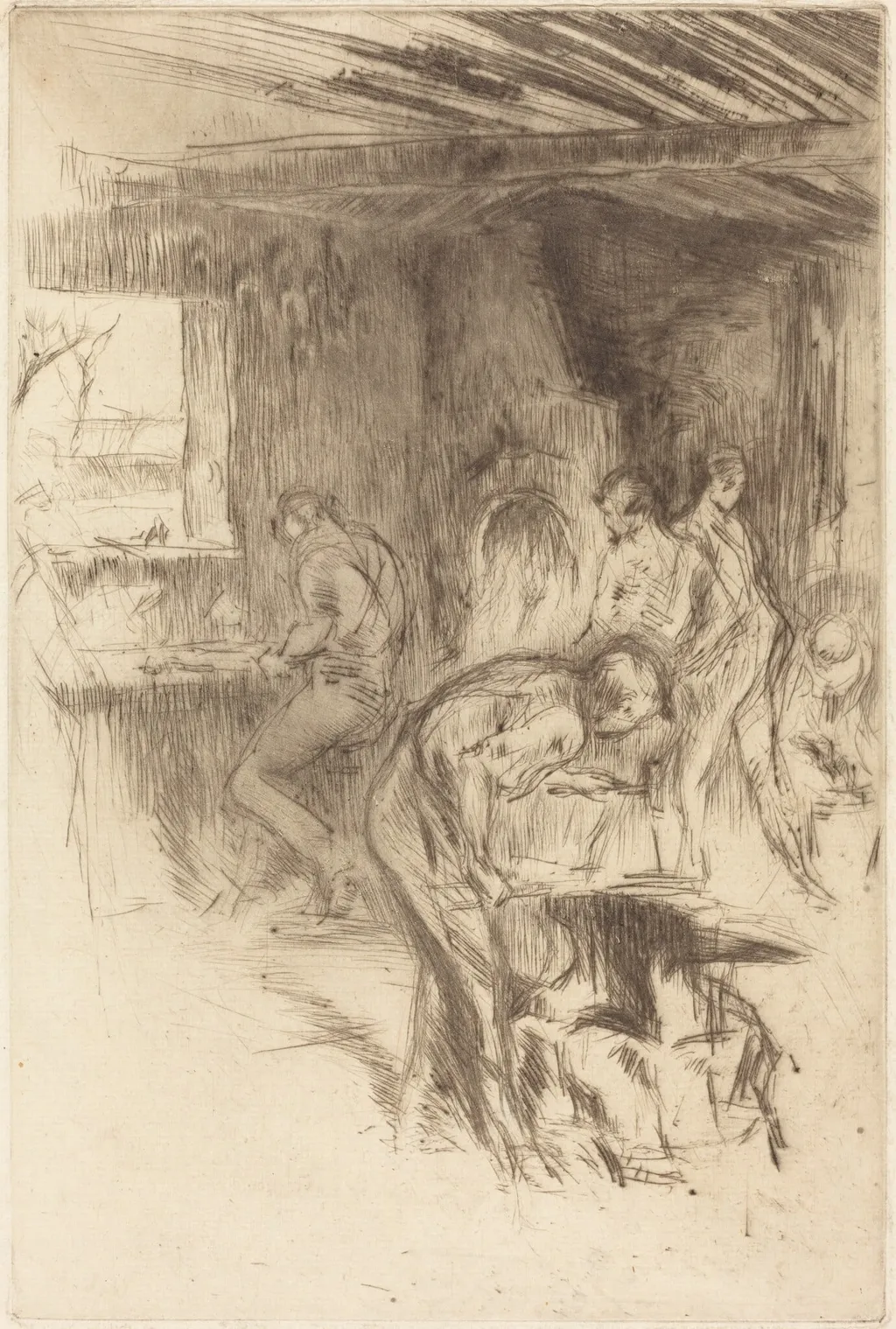 The Little Forge, by James McNeill Whistler, ink, 1875
