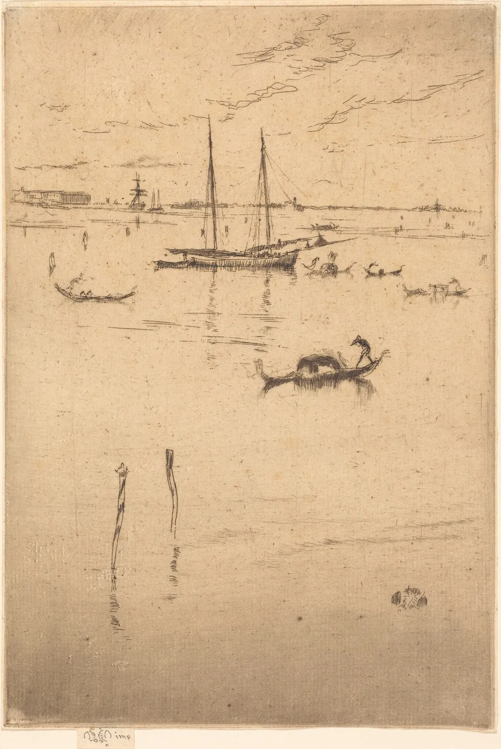 The Little Lagoon, by James McNeill Whistler, ink, 1880