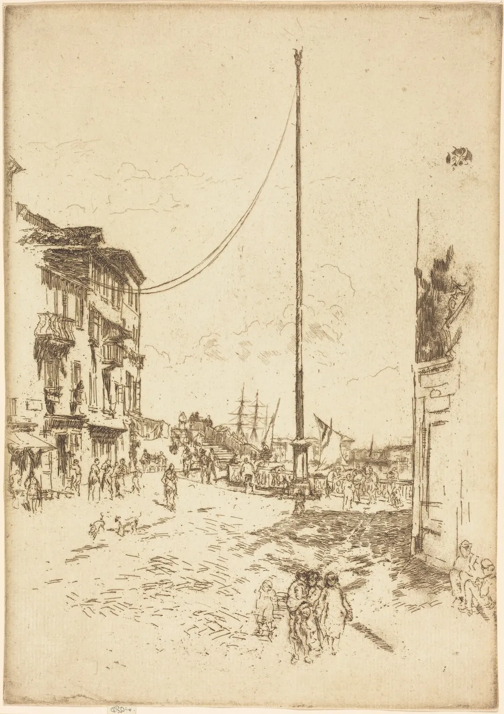The Little Mast, by James McNeill Whistler, ink, 1880