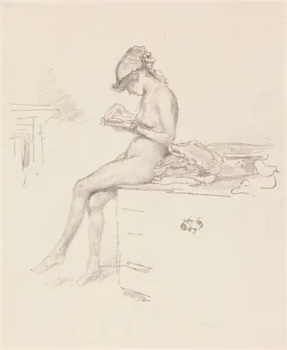 The Little Nude Model, Reading, by James McNeill Whistler, 1890