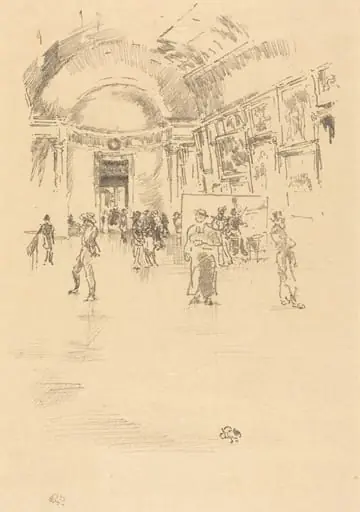 The Long Gallery, Louvre, by James McNeill Whistler