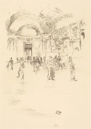 The Long Gallery, Louvre, by James McNeill Whistler