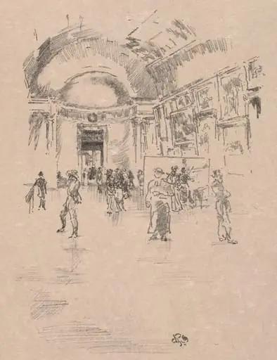The Long Gallery, Louvre, by James McNeill Whistler