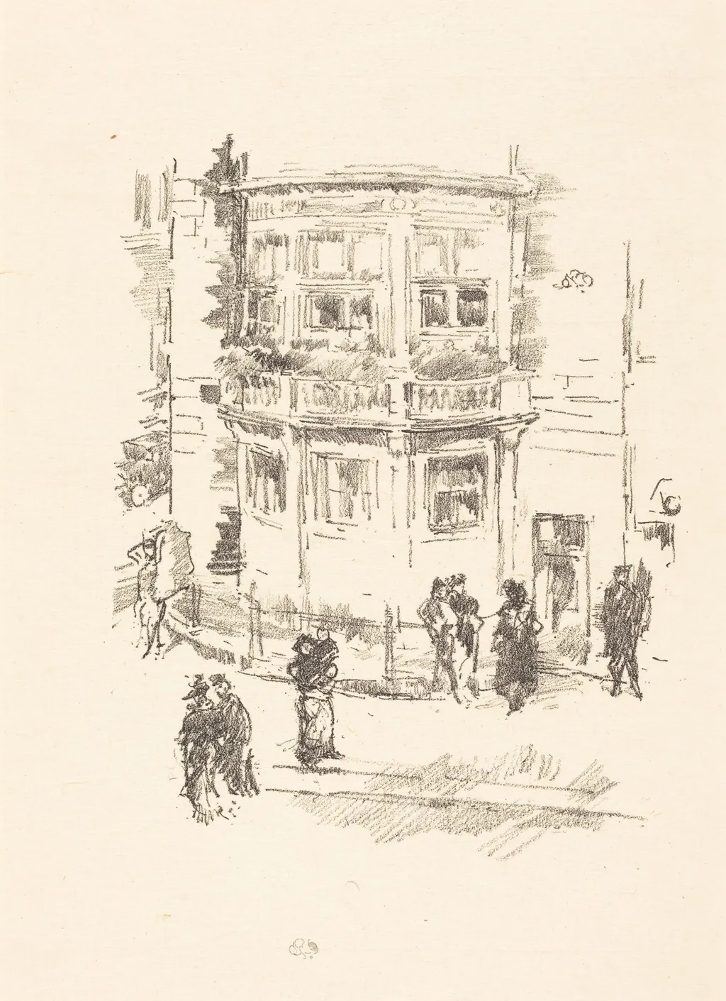 The Manager's Window, Gaiety Theatre, by James McNeill Whistler, ink, 1896