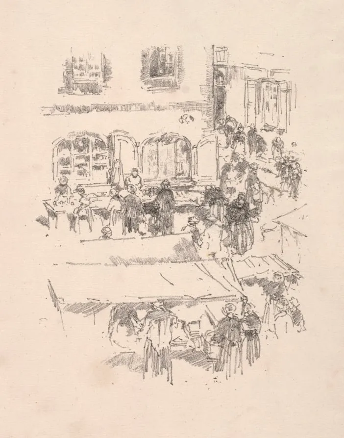 The Market Place, Vitre, by James McNeill Whistler, 1893