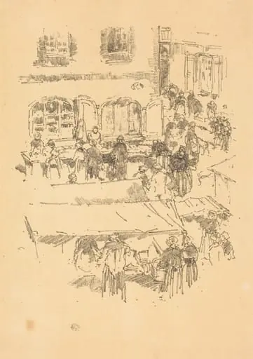 The Marketplace, Vitré, by James McNeill Whistler