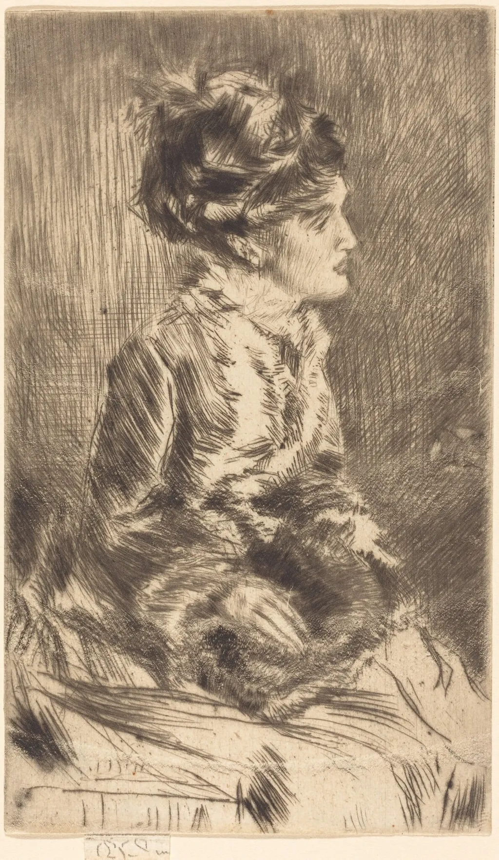 The Muff, by James McNeill Whistler, ink, 1873