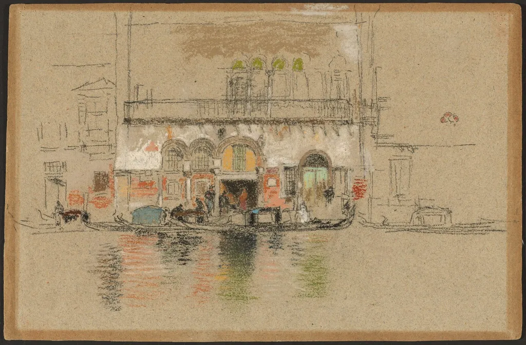 The Palace; white and pink, by James McNeill Whistler, chalk, 1880