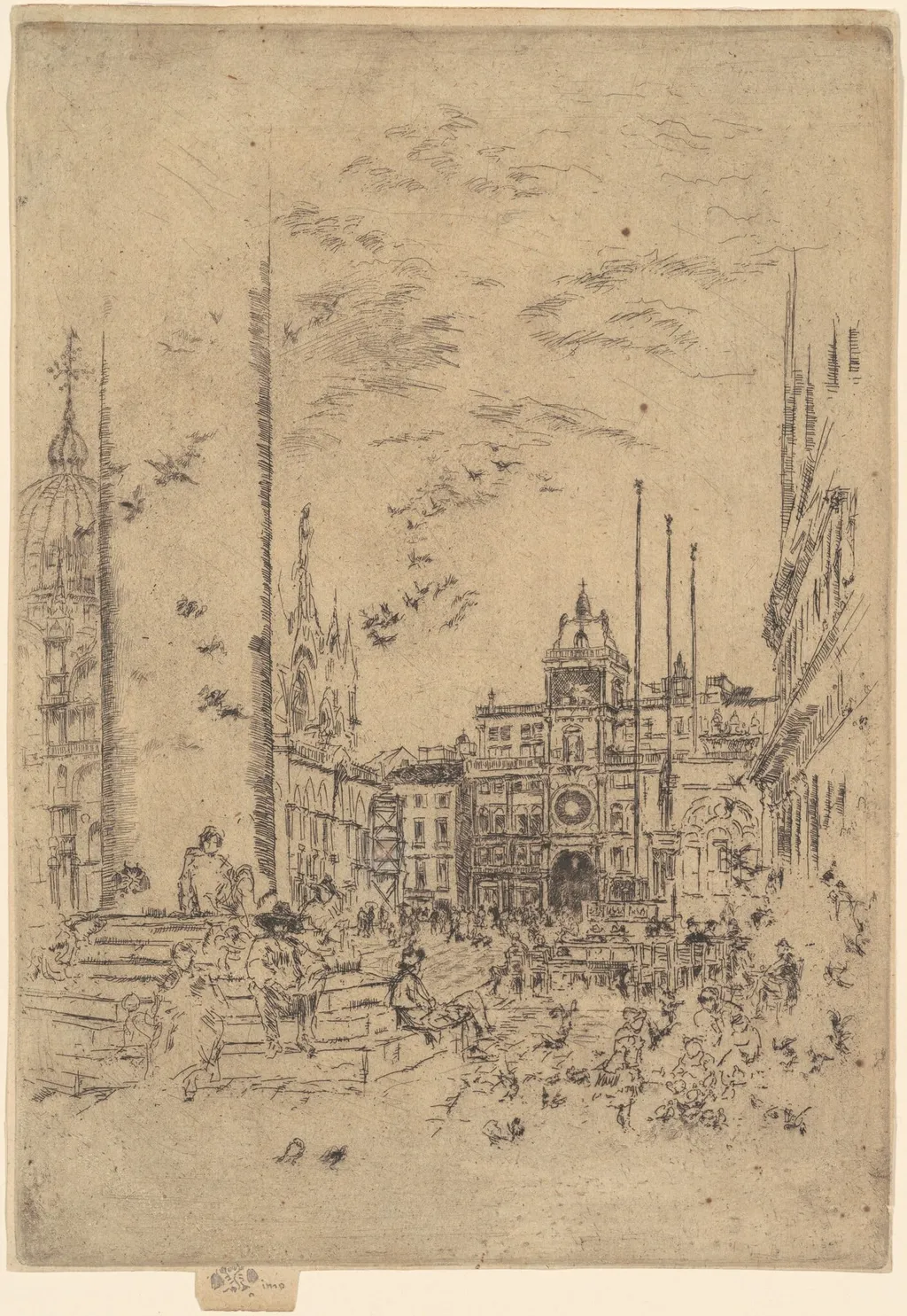 The Piazzetta, by James McNeill Whistler, ink, 1880