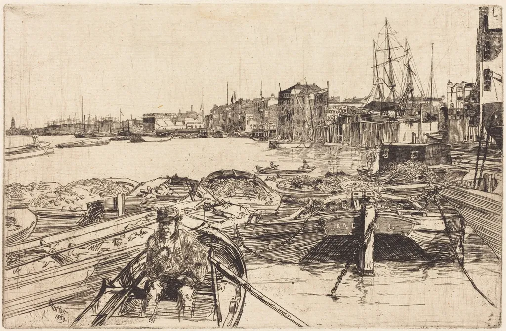 The Pool, by James McNeill Whistler, ink, 1859