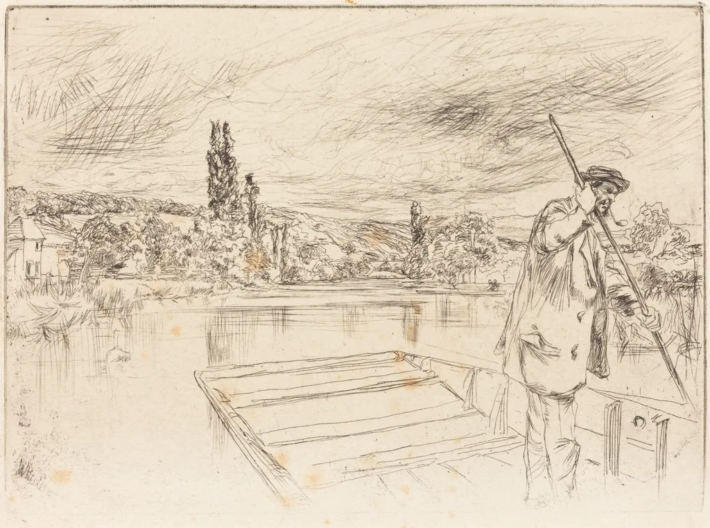 The Punt, by James McNeill Whistler, ink, 1861