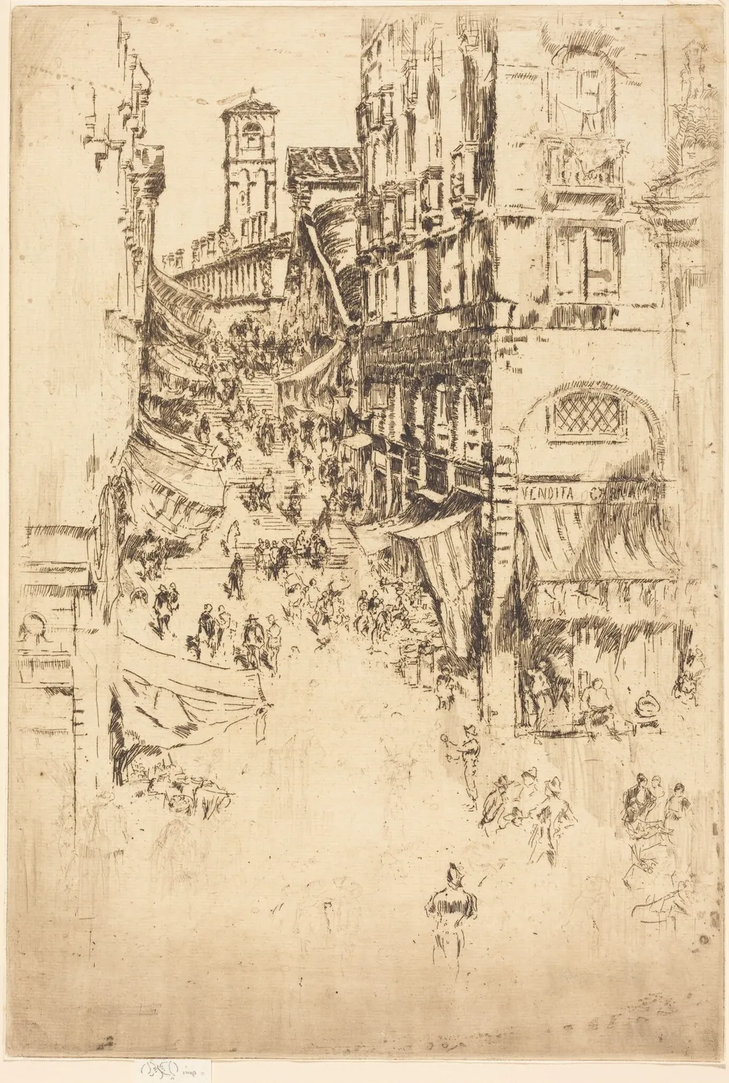 The Rialto, by James McNeill Whistler, ink, 1880