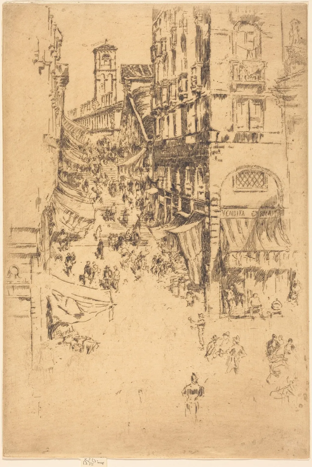 The Rialto, by James McNeill Whistler, ink, 1880