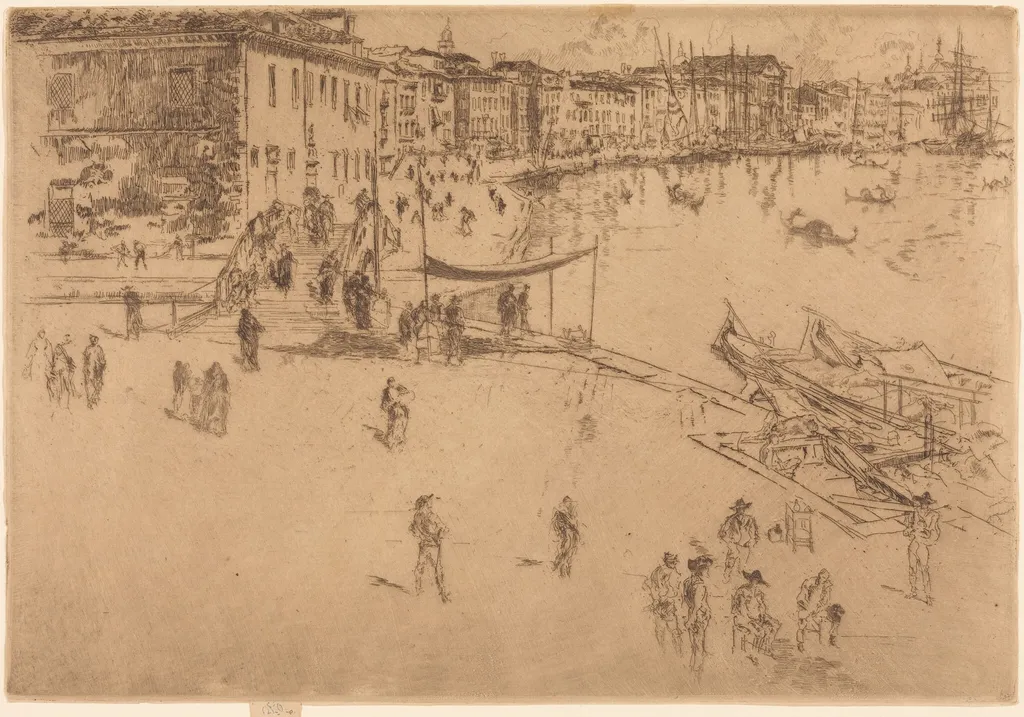 The Riva, No.II, by James McNeill Whistler, ink, 1880