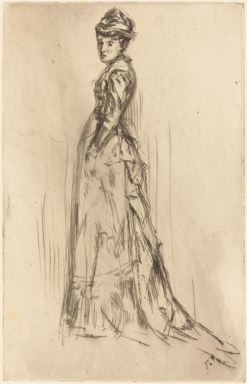 The Silk Dress, by James McNeill Whistler, ink, 1873