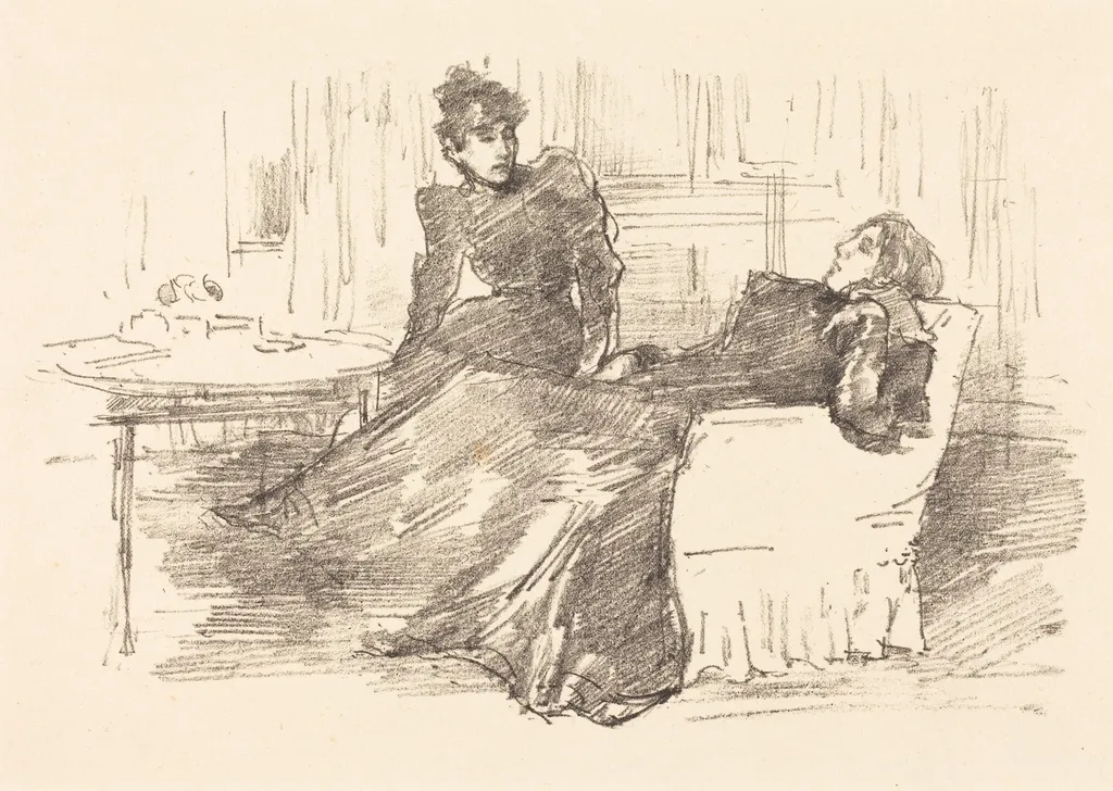 The Sisters, by James McNeill Whistler, ink, 1894