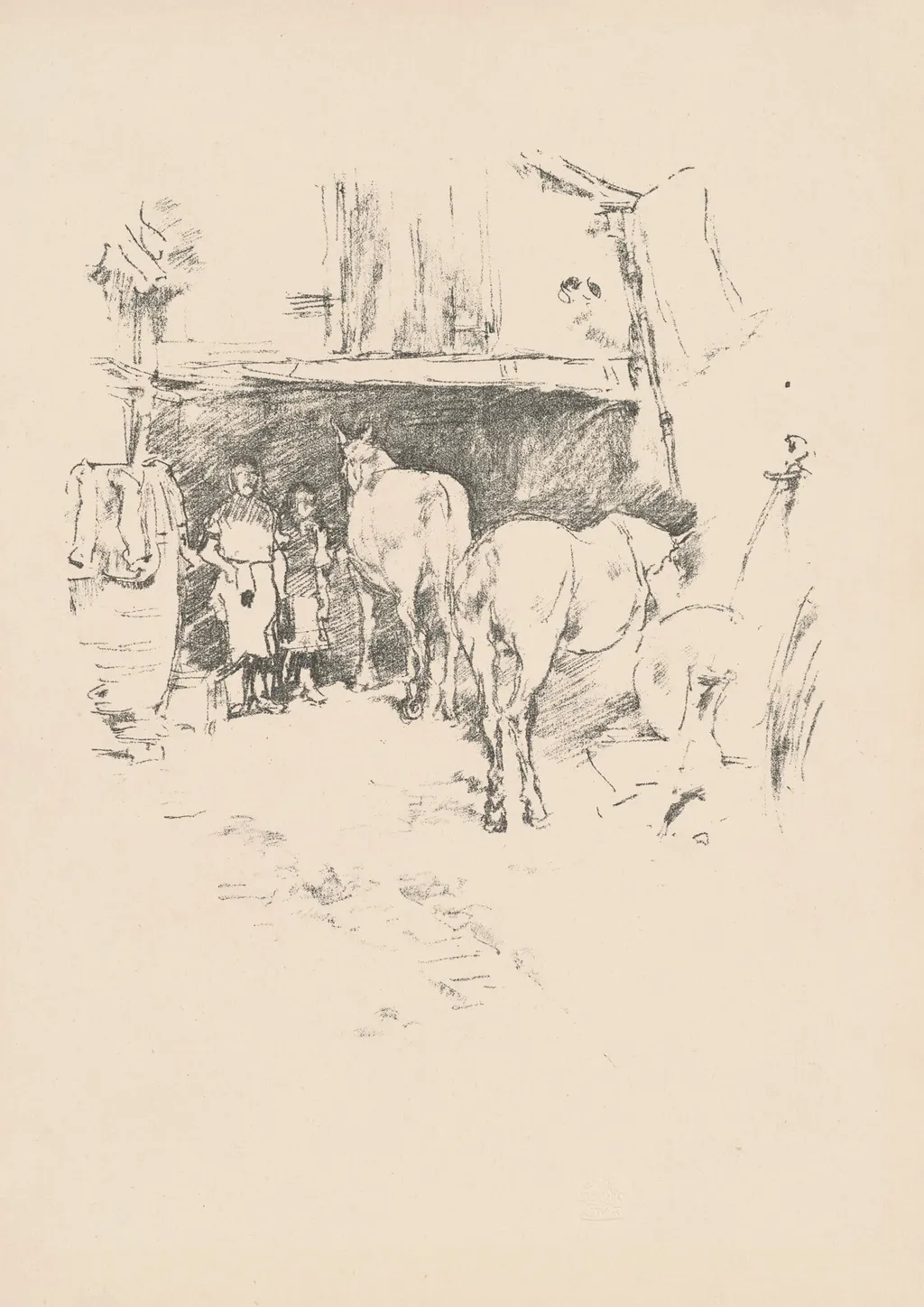 The Smith's Yard, by James McNeill Whistler, ink, 1895