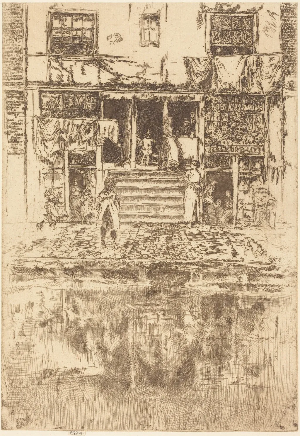 The Steps, Amsterdam, by James McNeill Whistler, ink, 1889