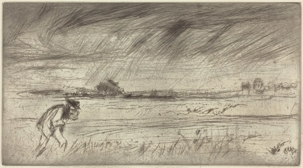 The Storm, by James McNeill Whistler, ink, 1861