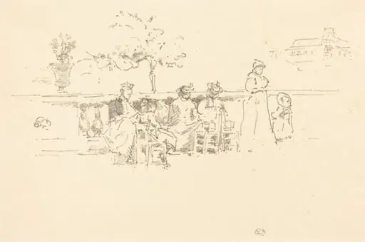The Terrace, Luxembourg, by James McNeill Whistler