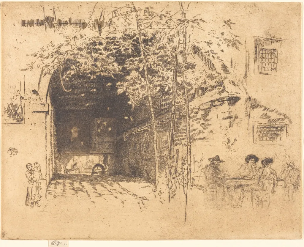 The Traghetto, No.II, by James McNeill Whistler, ink, 1880