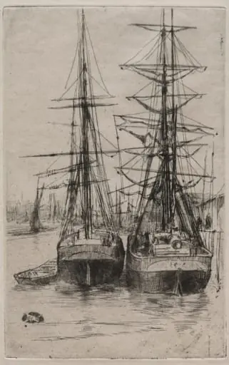 The Two Ships, by James McNeill Whistler