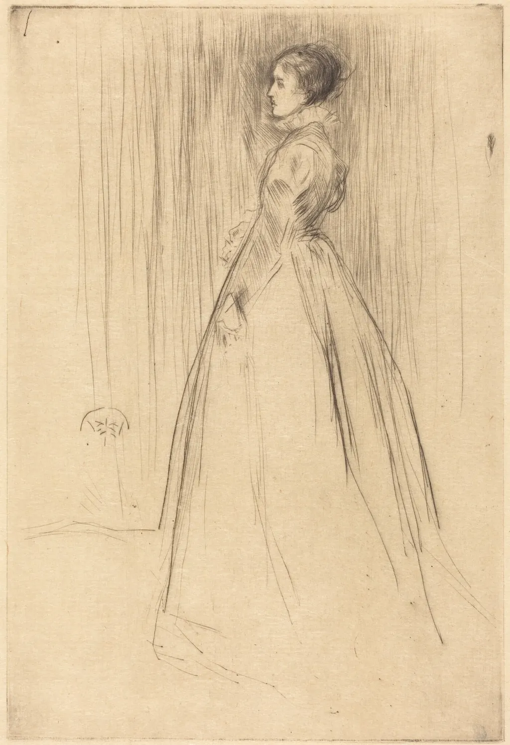 The Velvet Dress, by James McNeill Whistler, ink, 1873