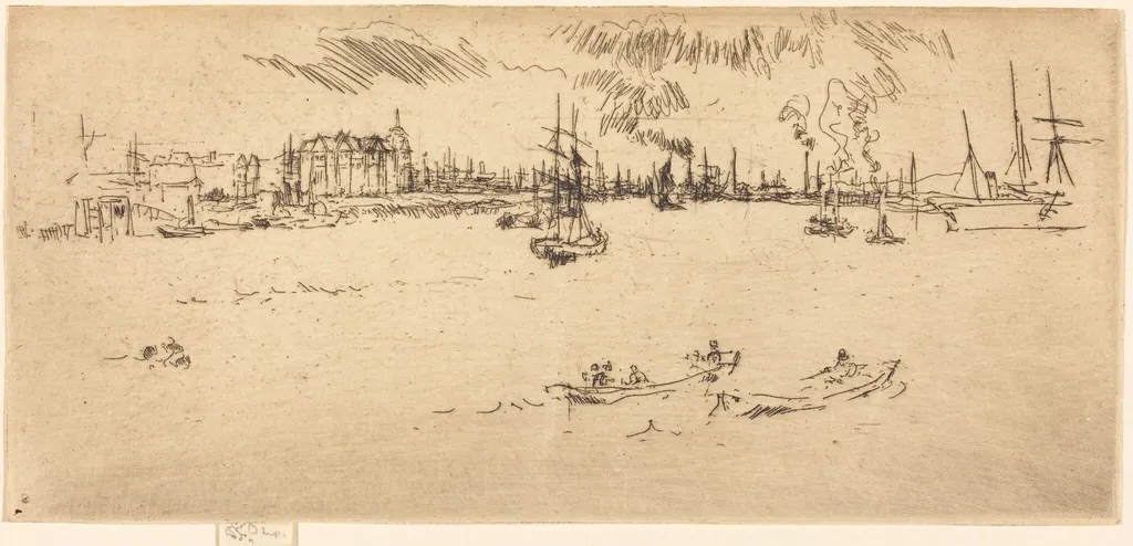 Tilbury, by James McNeill Whistler, ink, 1887