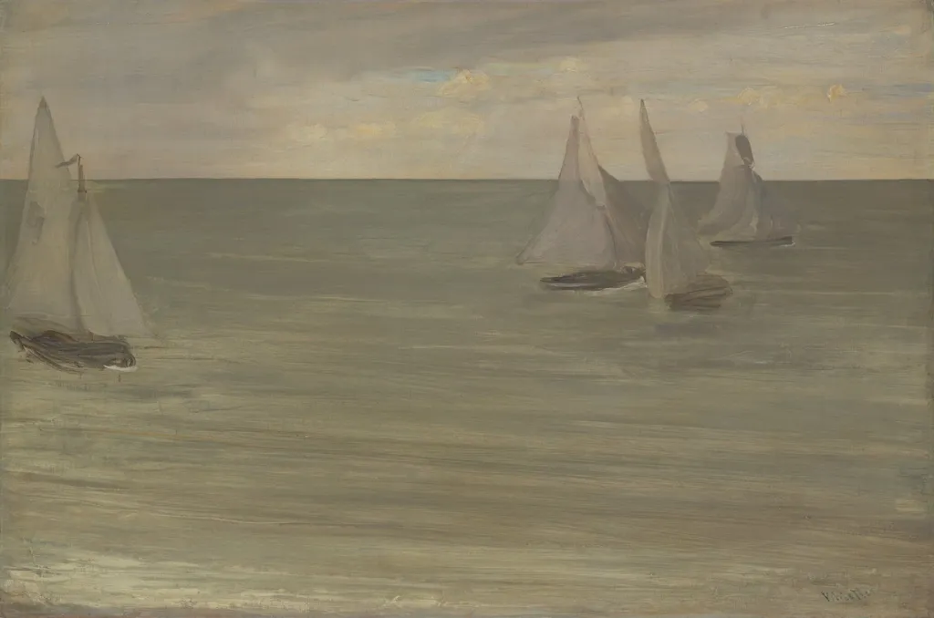 Trouville (Grey and Green, the Silver Sea), by James McNeill Whistler, oil, 1865