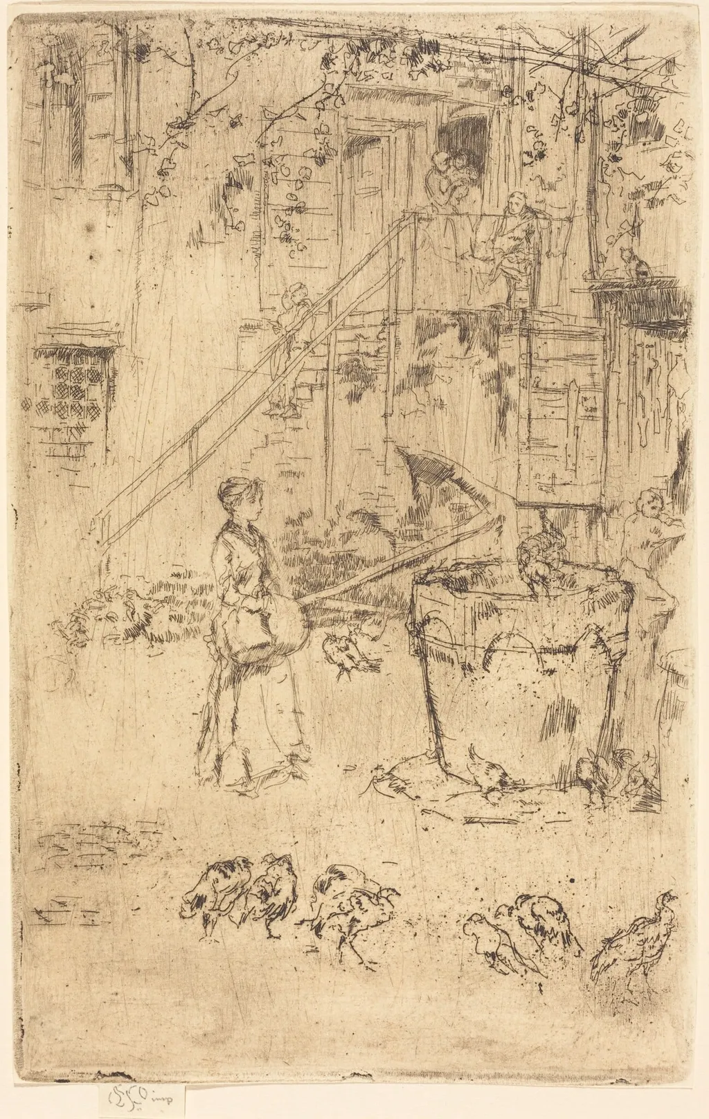 Turkeys, by James McNeill Whistler, ink, 1880