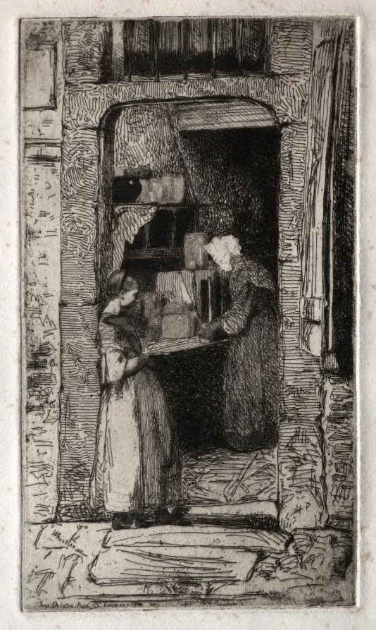 Twelve Etchings from Nature: La Marchande de Moutarde, by James McNeill Whistler, 1858