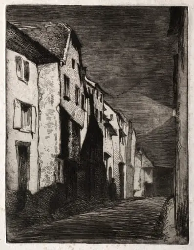 Twelve Etchings from Nature:  Street in Saverne, by James McNeill Whistler